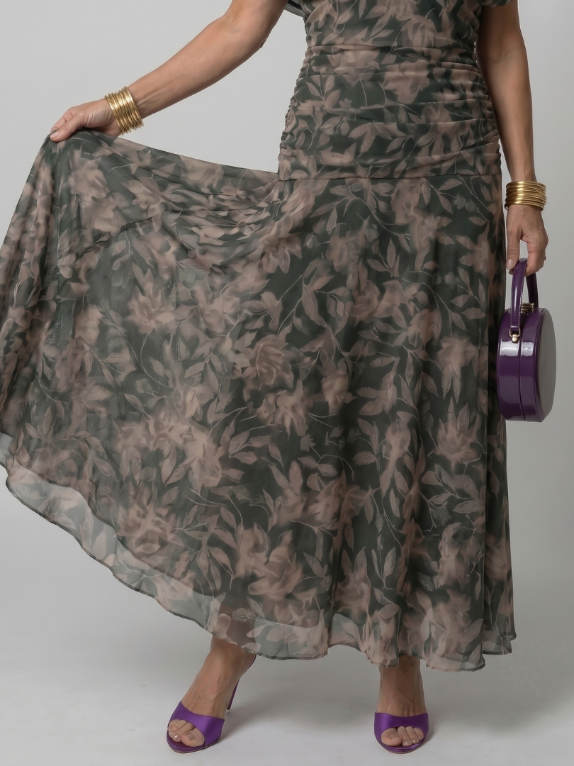 Carina -  Off Shoulder Flow Midi Dress