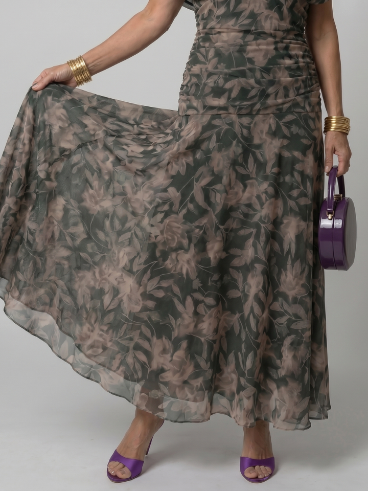Carina -  Off Shoulder Flow Midi Dress