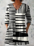 Sophia -  Long Blouse with V-Neck
