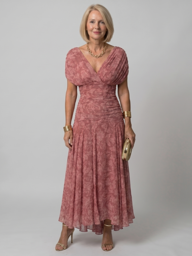 Carina -  Off Shoulder Flow Midi Dress
