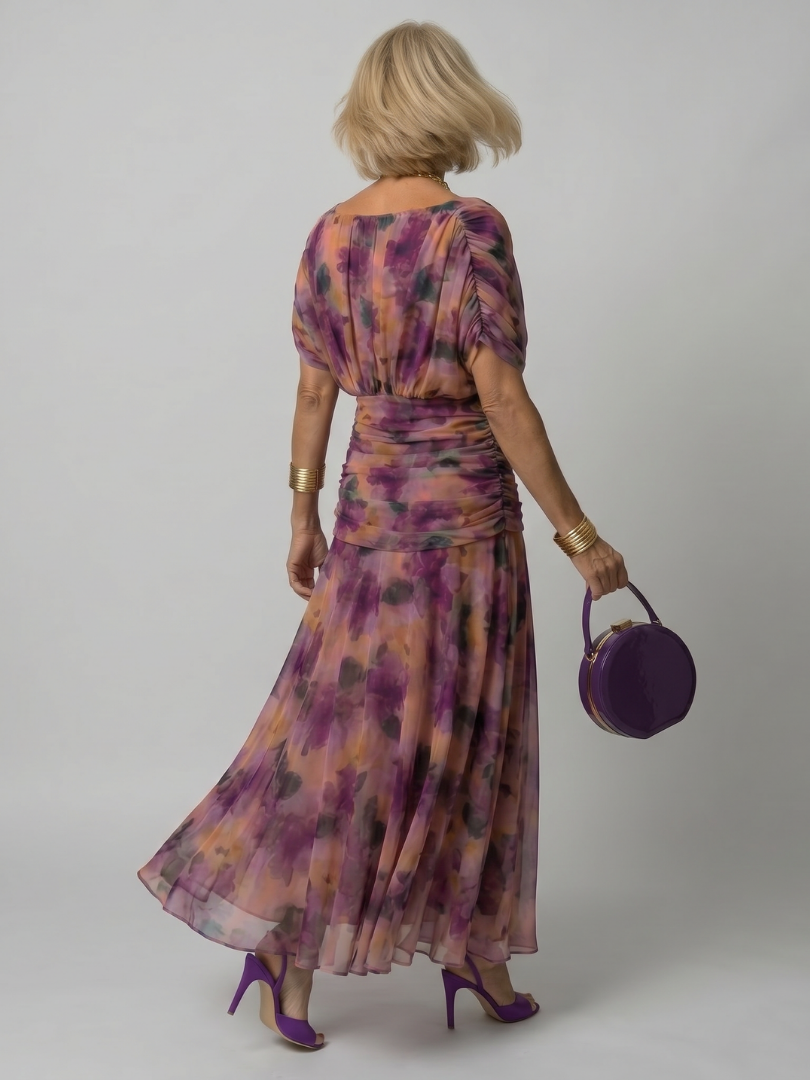 Carina -  Off Shoulder Flow Midi Dress
