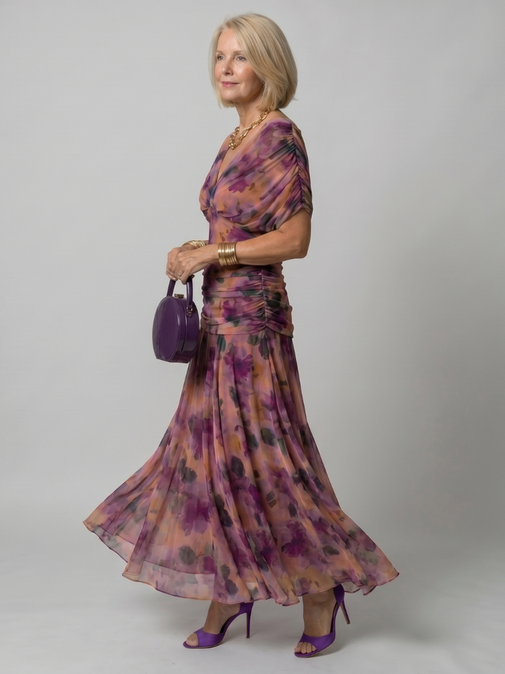 Carina -  Off Shoulder Flow Midi Dress