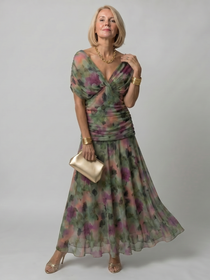 Carina -  Off Shoulder Flow Midi Dress