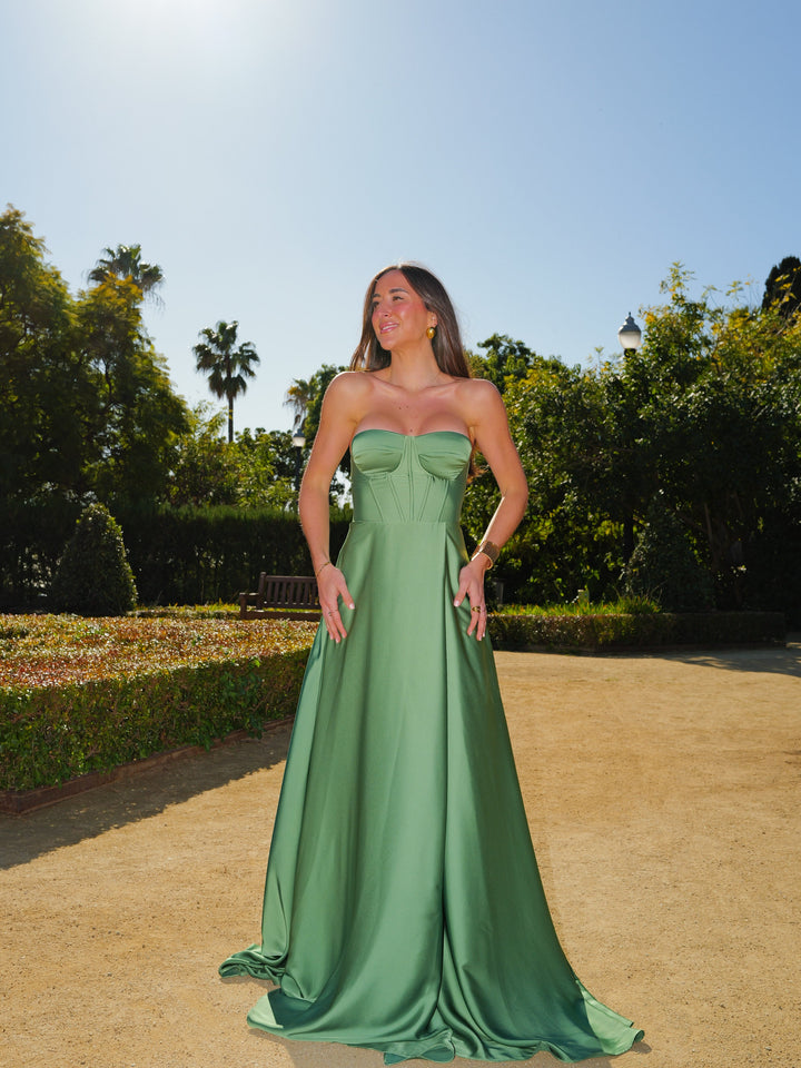 Robe corset couleur olive