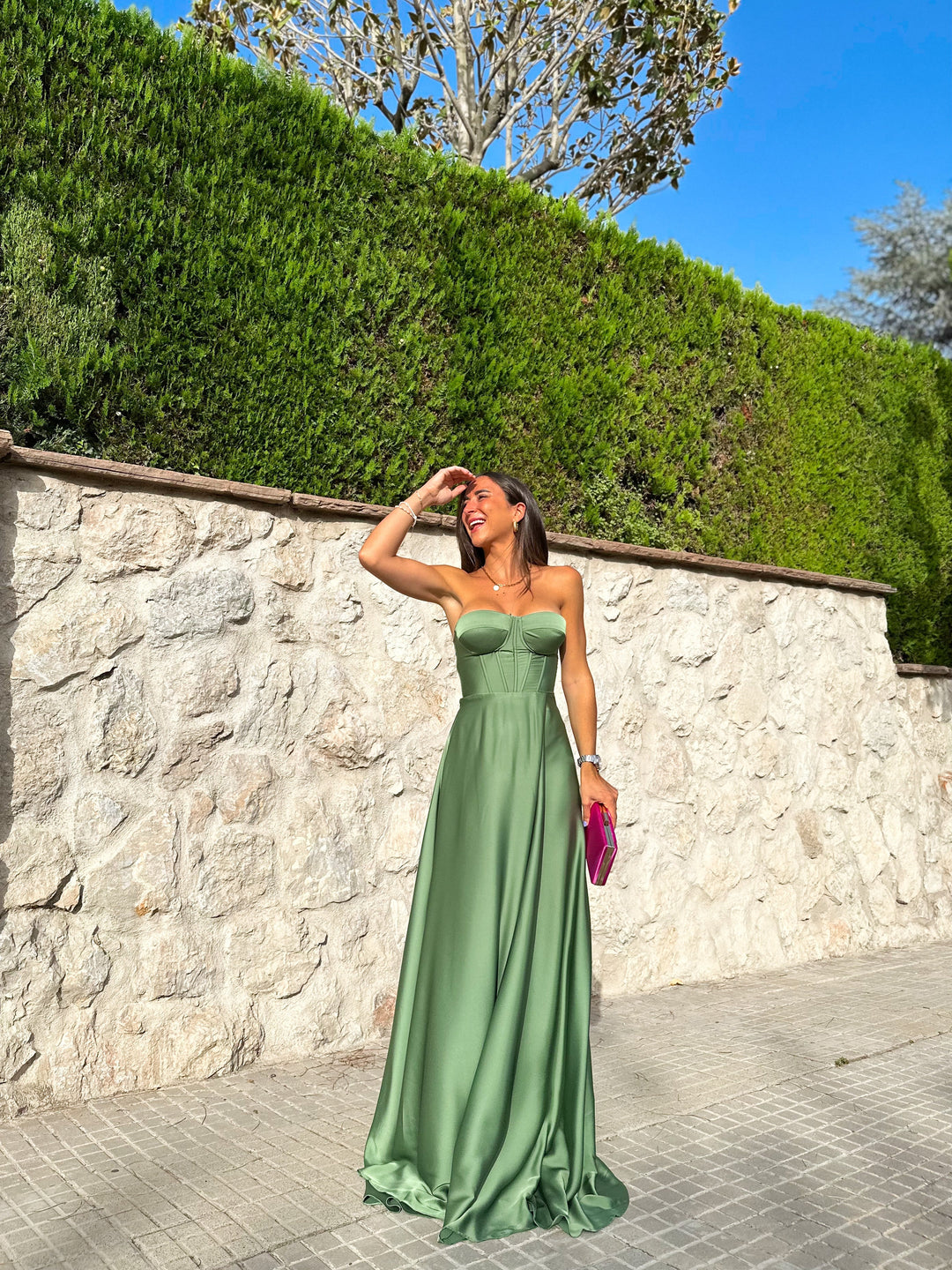 Robe corset couleur olive