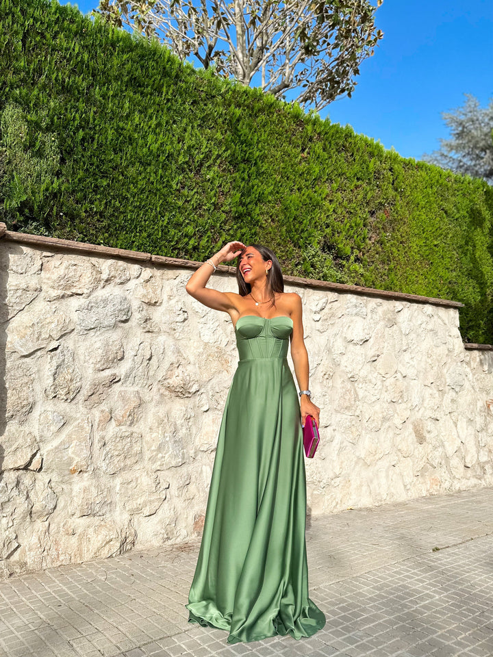 Robe corset couleur olive