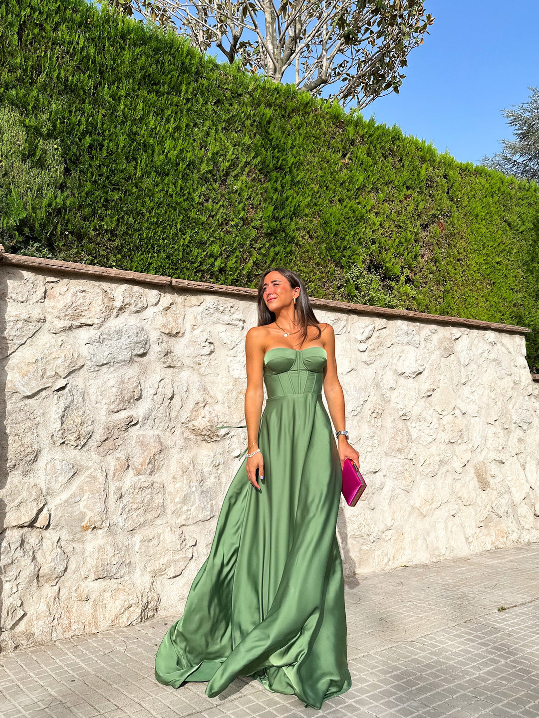Robe corset couleur olive