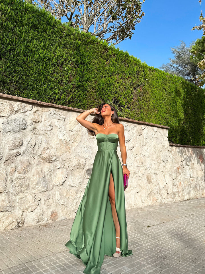 Robe corset couleur olive