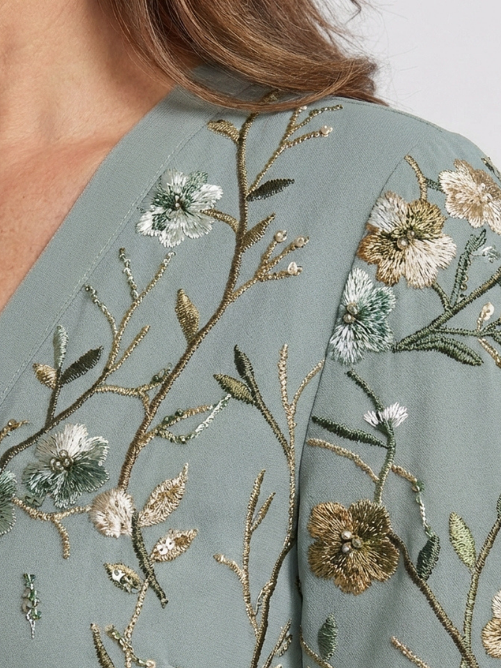 Eva -  Floral V Neck Maxi Dress