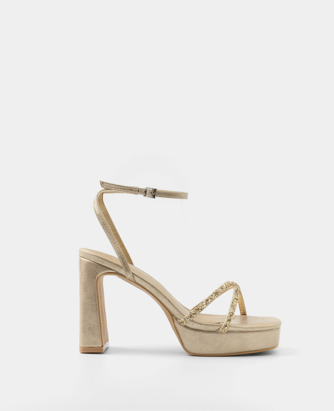 Milan Glitter Gold Heels